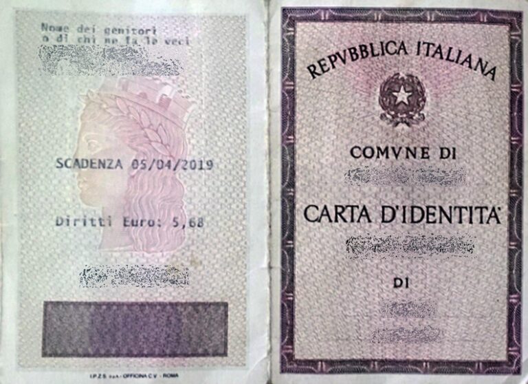 Carta identità cartacea